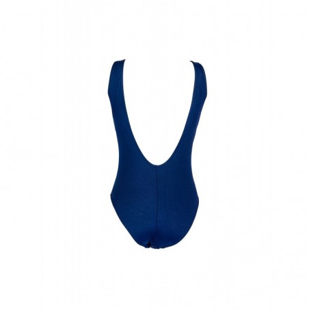 Maillot de bain 1 pièce gainant bonnet C, uni marine et détail argent, taille 36 à 52