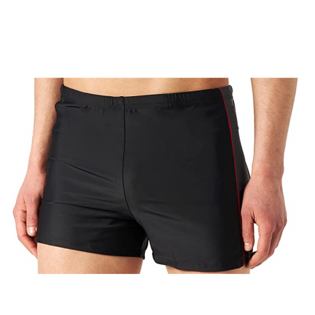 Boxer de bain homme uni noir tricolore permanent