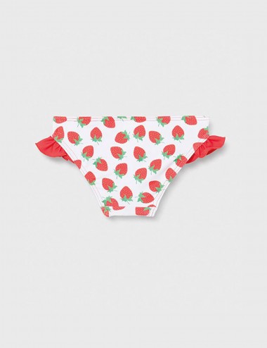 Bas de maillot fillette avec imprimé fraises et volants, du 12 mois au 8 ans