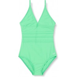 Maillot de bain 1 pièce fille uni vert clair, 6 à 16 ans