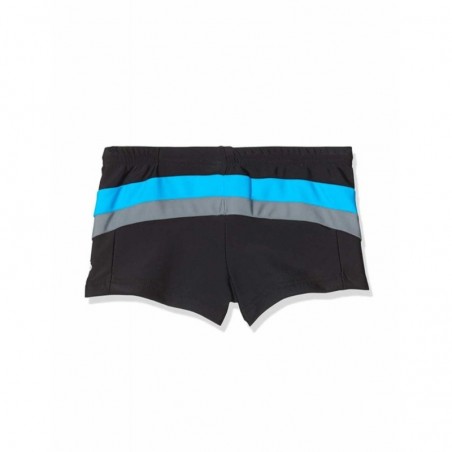 Boxer de bain garçon tricolore noir, bleu et gris - 4 à 14 ans