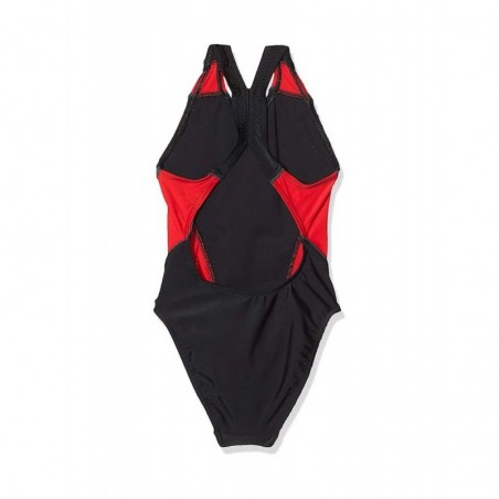 Maillot de bain 1 pièce fille piscine noir et rouge, 4 au 14 ans