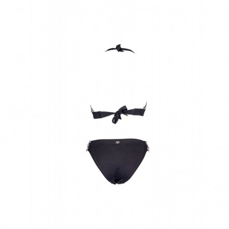 Culotte échancrée maillot de bain femme noir et blanc