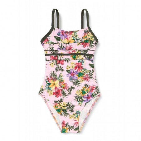 Maillot 1 pièce fillette rose imprimé floral, 2 à 8 ans