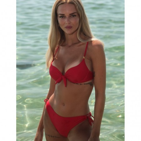 Bikini haut armature et culotte classique rouge, Bonnet C, 36 au 46