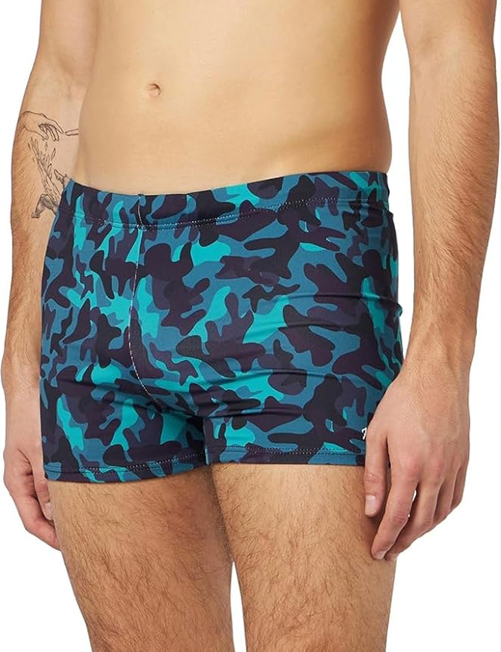 Boxer de bain homme camouflage bleu et noir - T1 à T6