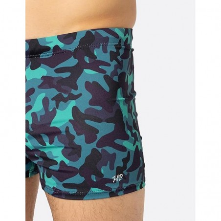 Boxer de bain homme camouflage bleu et noir - T1 à T6