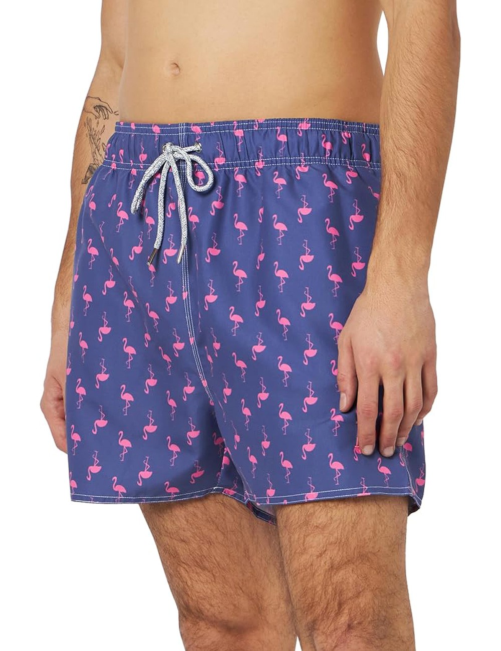 Boardshort homme violet imprimé flamant rose - tailles S-XXL