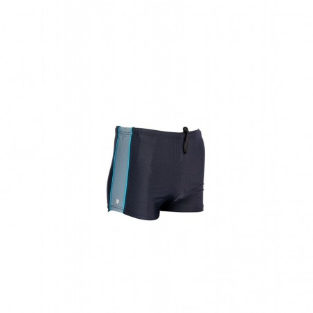 Boxer de bain homme uni noir gris turquoise tricolore permanent