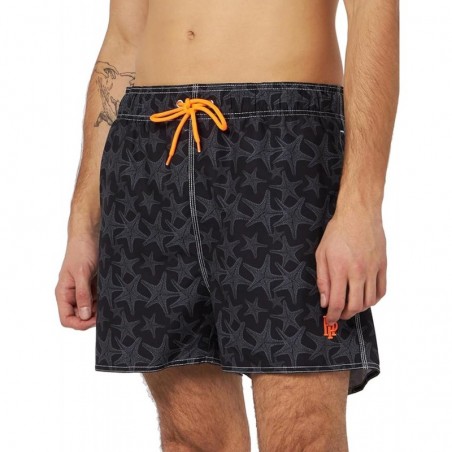 Boardshort homme noir imprimé étoiles de mer  - tailles S-XXL