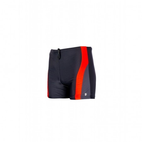 Boxer de bain homme long uni noir tricolore noir gris rouge