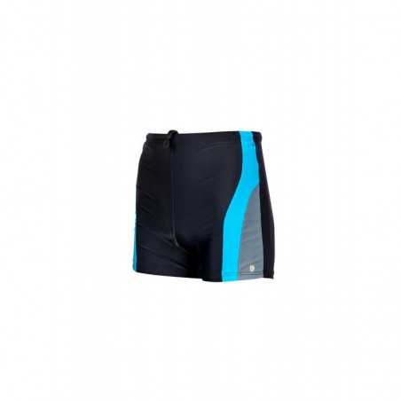 Boxer de bain homme long uni noir tricolore noir gris turquoise