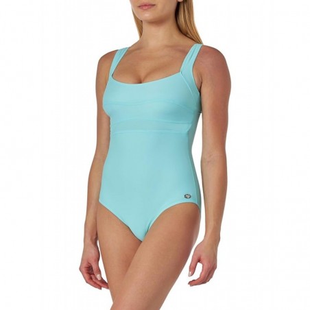 Maillot de bain 1 pièce emboitant, menthe, larges bretelles réglables - Bonnet C - du 38 au 52