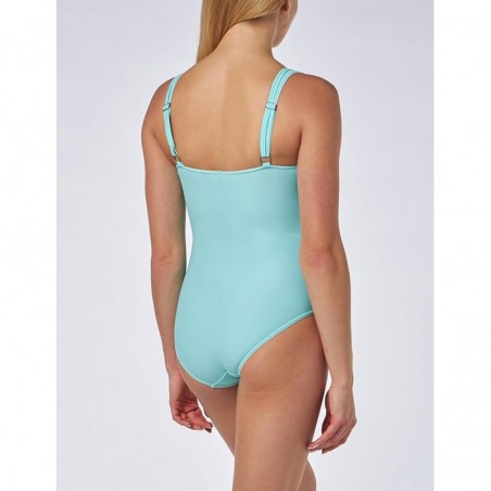 Maillot de bain 1 pièce emboitant, menthe, larges bretelles réglables - Bonnet C - du 38 au 52