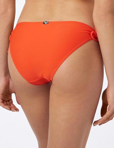 Maillot 2 pièces orange haut avec coques et armature avec nœud, culotte ajustable - du 36 au 46 - Dos culotte