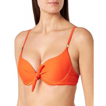 Maillot 2 pièces orange, haut armature et coques moulées, culotte ajustable - du 36 au 46