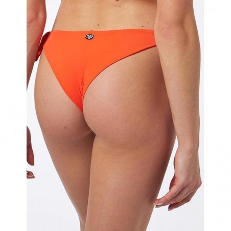 Maillot 2 pièces orange, haut triangle, culotte brésilienne - taille 34 à 46