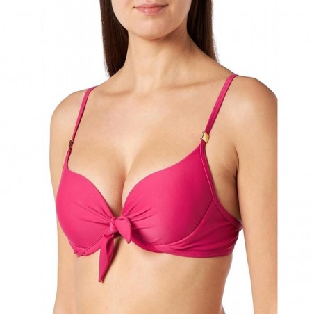 Bikini framboise, haut armatures à coques moulées, culotte ajustable - du 36 au 46