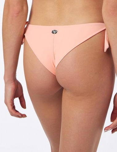 Bikini rose poudré haut triangle culotte brésilienne réglable - taille 34 à 46 - Dos culotte