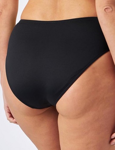 Maillot 2 pièces gainant noir, haut armature, culotte taille haute, du 38 à 50 - Dos culotte