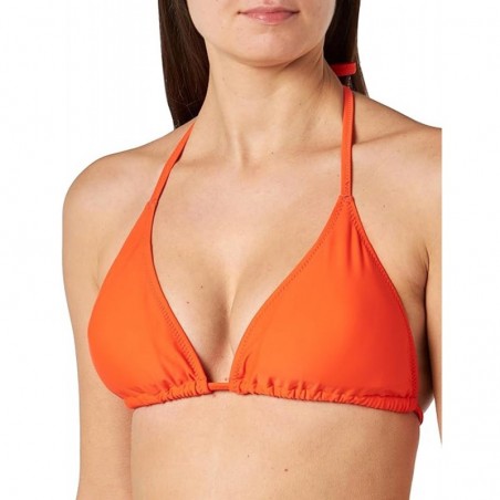 Bikini orange, haut triangle et shorty - taille 34 à 46