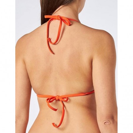 Bikini orange, haut triangle et shorty - taille 34 à 46