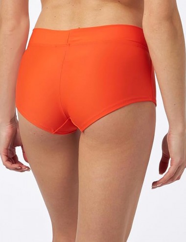 Bikini orange, haut triangle et shorty - taille 34 à 46 - Dos culotte