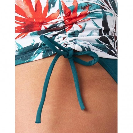 Ensemble tankini motif tropical et culotte haute kaki, taille 36 à 52