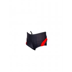 Shorty Maillot de bain garcon uni tricolore noir permanent sport