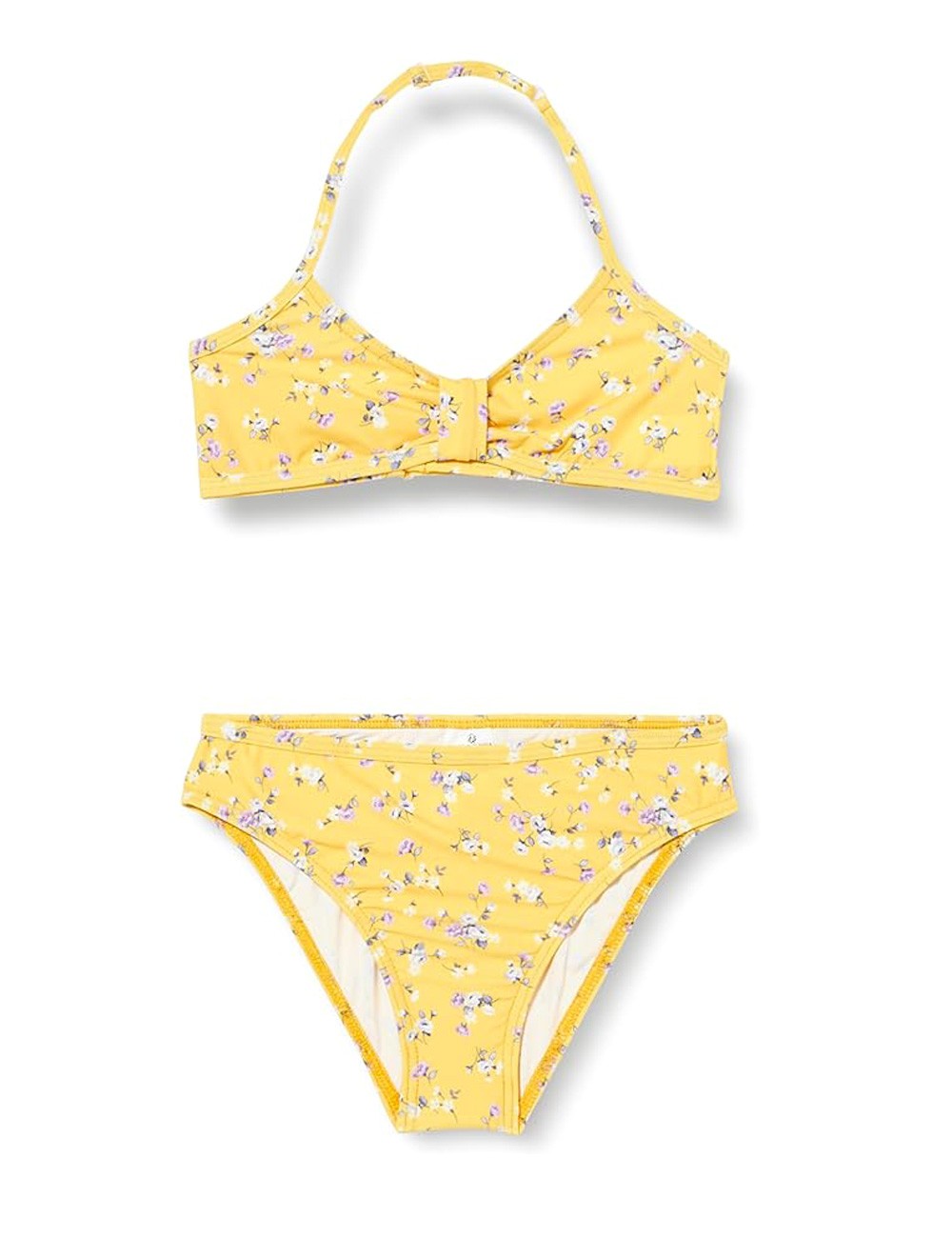 Maillot de bain 2 pieces fille jaune fleuri Haute Pression