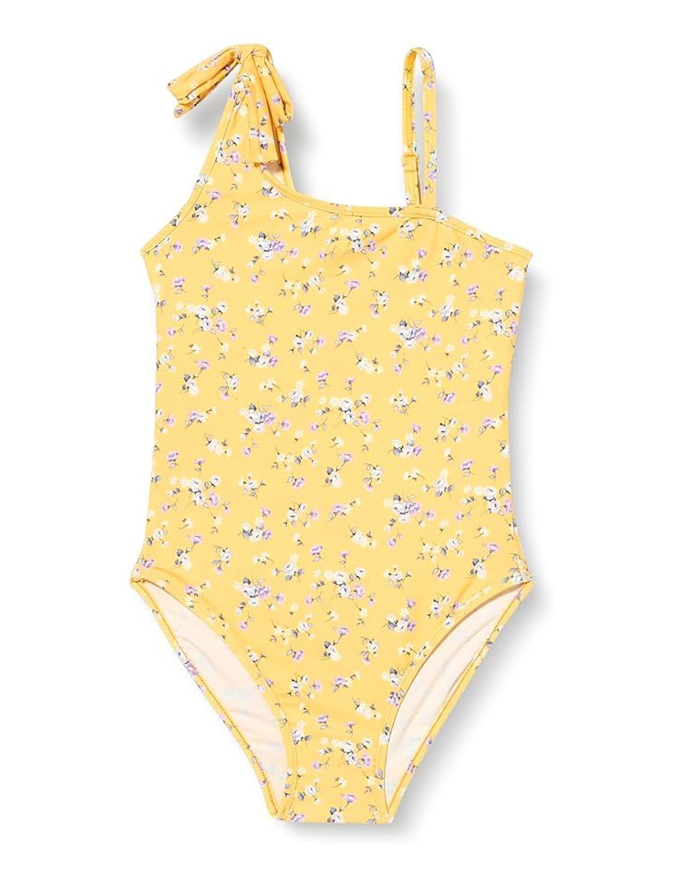 Maillot une pièce fille jaune fleuri blanc & violet - 6 à 16 ans