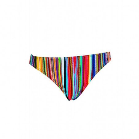 Culotte classique maillot de bain femme rayures multicolores