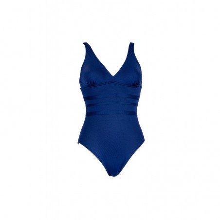 Maillot de bain uni marine 1 pièce femme