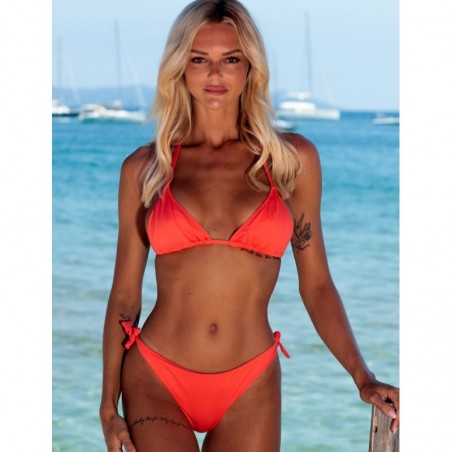 Haut de maillot de bain triangle corail taille 34 à 46 coques amovibles