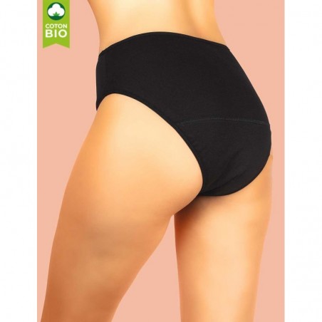 Culotte menstruelle taille haute flux léger en coton bio Patience